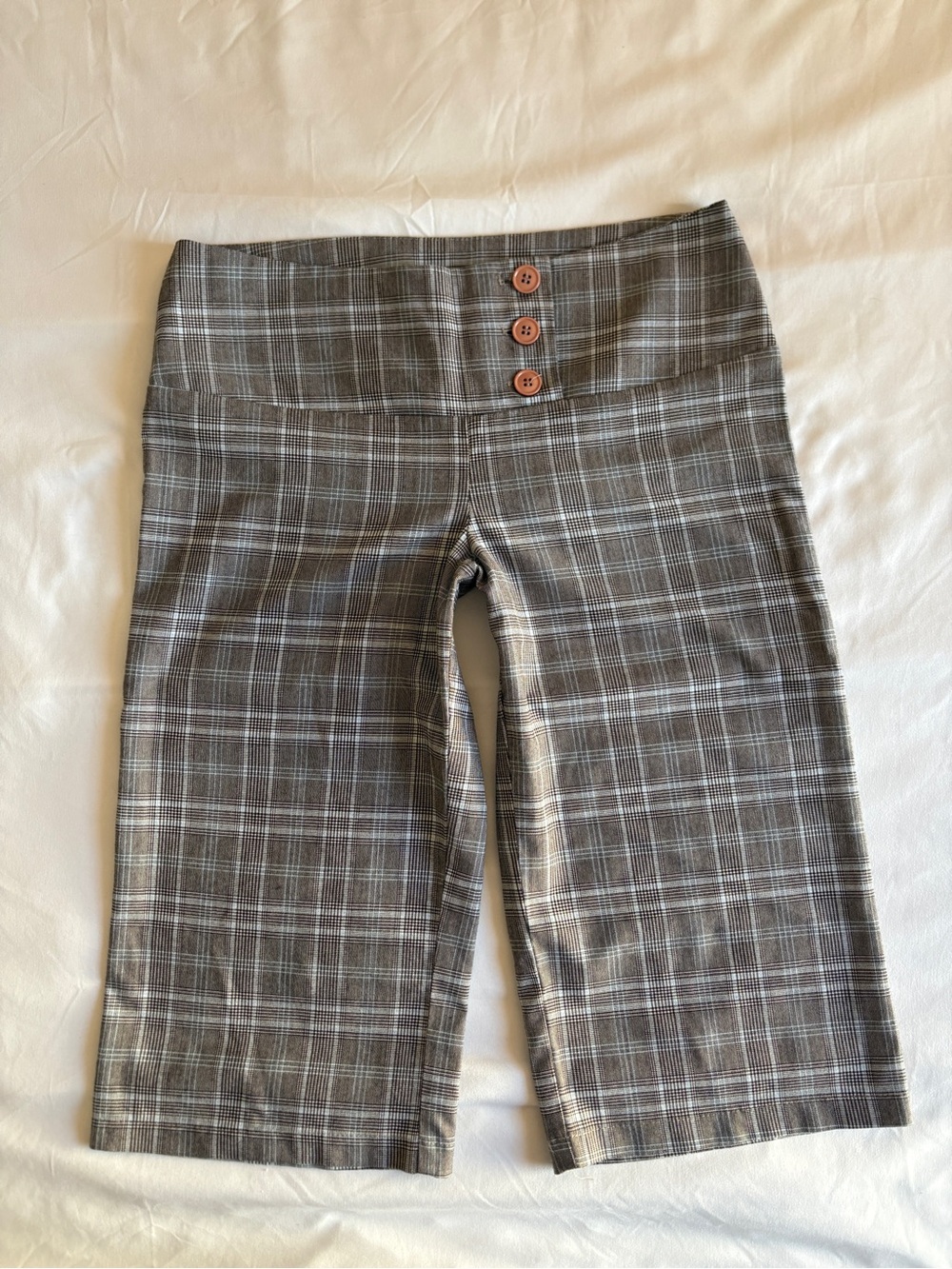 Valia Plaid Bermuda Button Shorts Y2K Preppy Dark Academia Coquette Schoolgirl